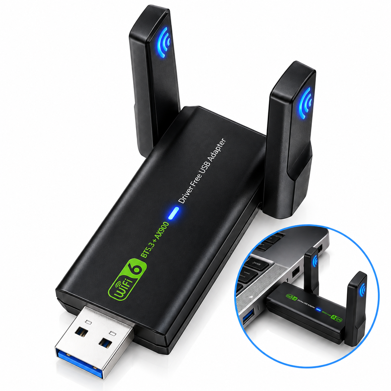 Adap. USB Wi-Fi 6 Dual Band AX900 + Bluetooth