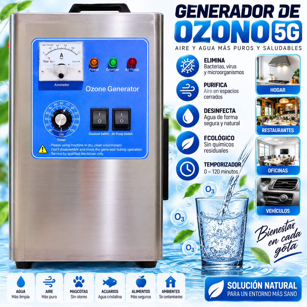 Generador de Ozono Portátil 5G/h - Imagen 2