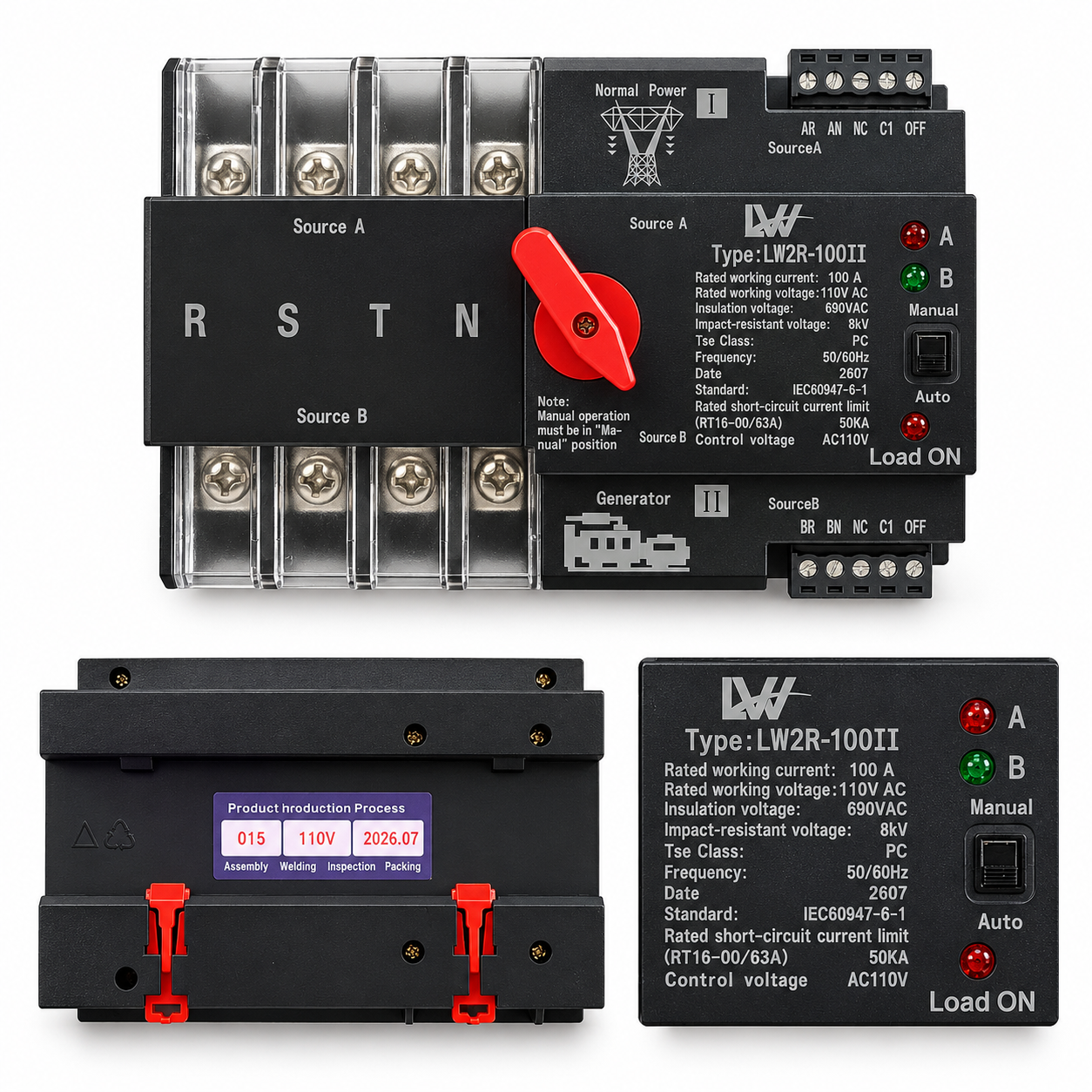 Interruptor Automático ATS LW2R-100II 100A - AC110V