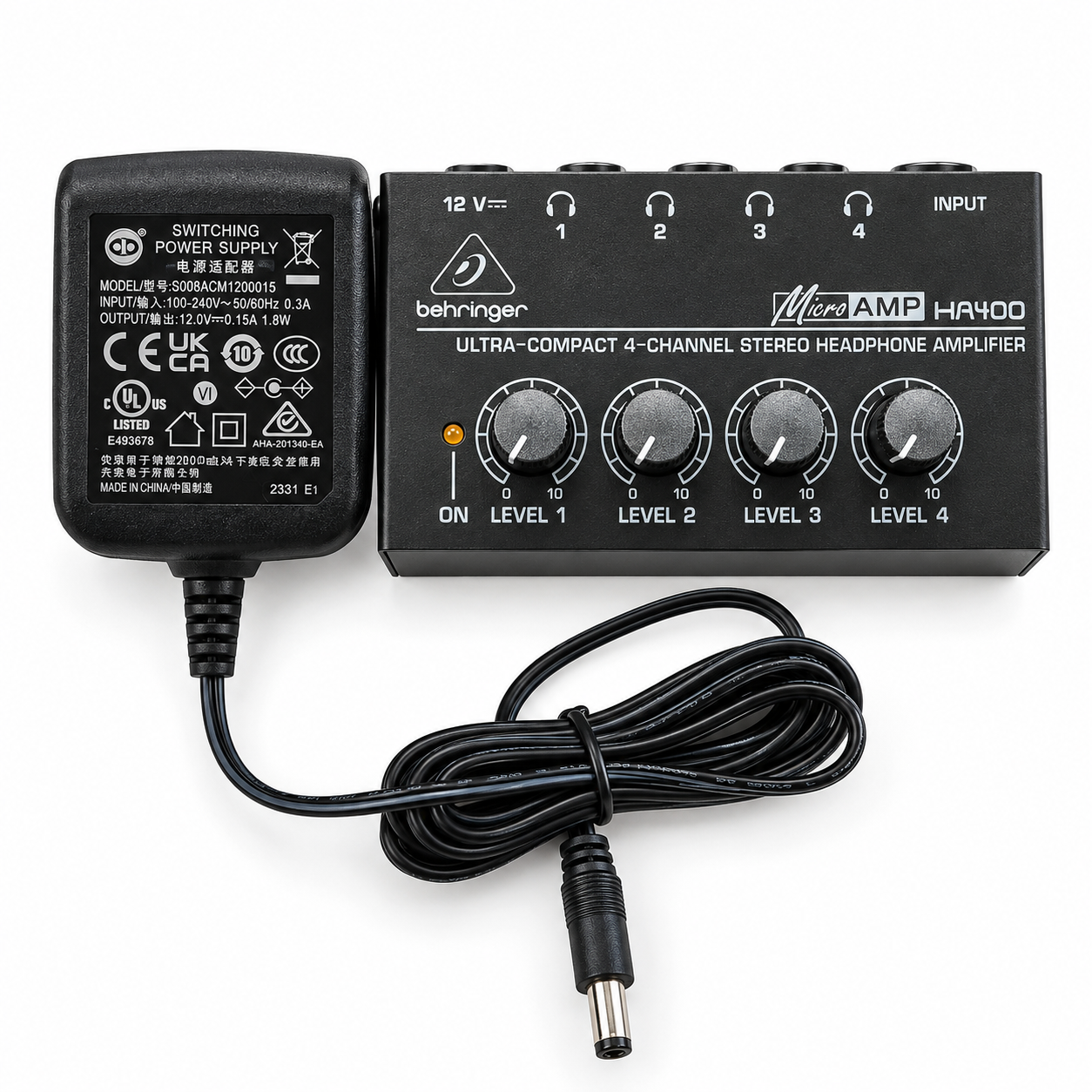 Amplificador de Audífonos Behringer HA400 4 Canales Estéreo