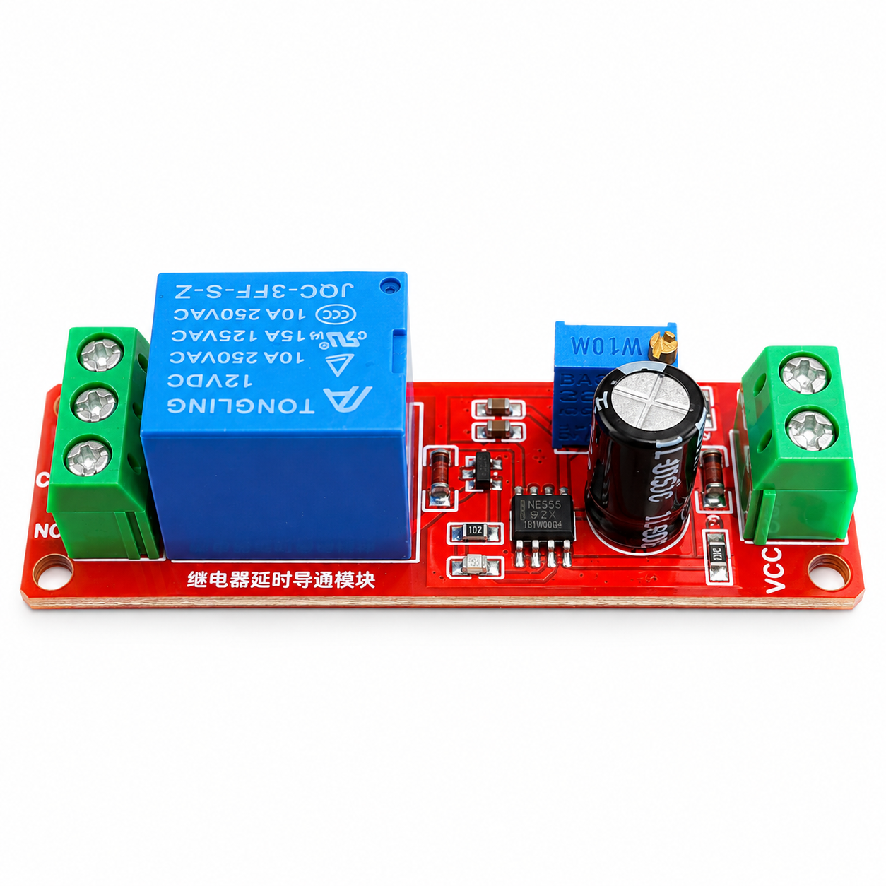 Módulo Relé Temporizador 12V DC NE555 con Retardo Ajustable Anti-Pop